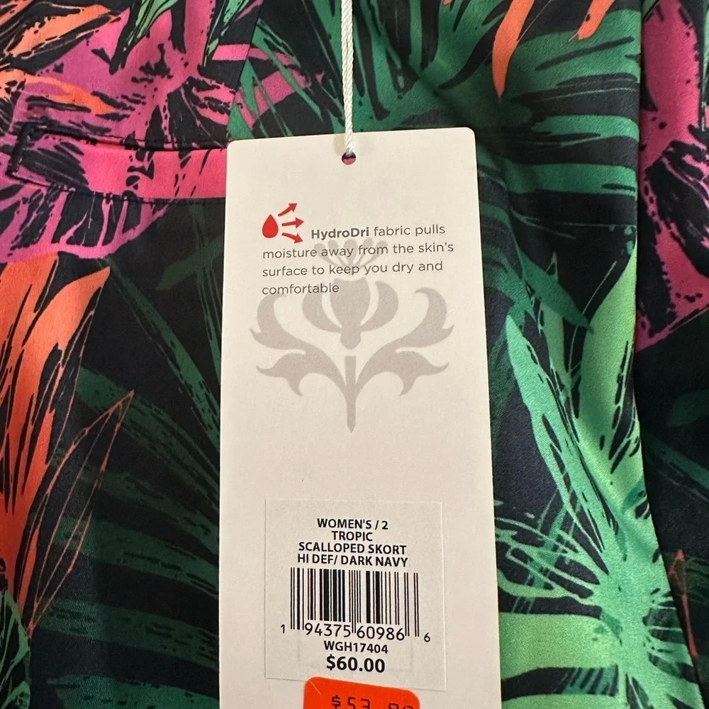 NWT Size 2 Lady Hagen Patterned Athletic Skort with Scalloped Bottom - Picture 6 of 6